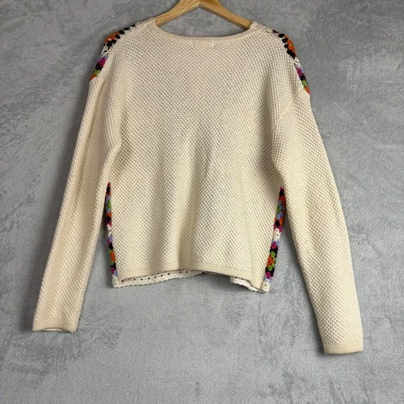 Northern Reflections Womens Crochet Granny Square Cardigan Cream Multi Size M - Picture 2 of 6